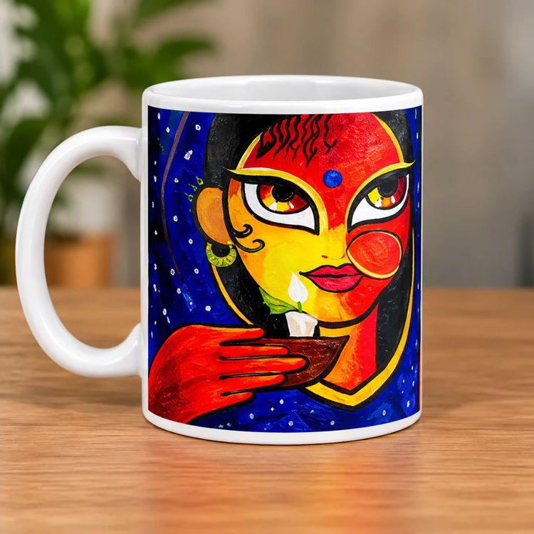 Nadeem Shaikh Foot Artist – Colorful Abstract Portrait Ceramic Mug