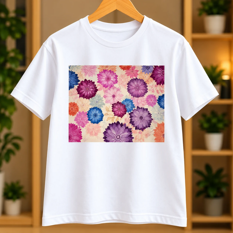 Nadeem Shaikh Foot Artist – Colorful Floral Art Print T-Shirt
