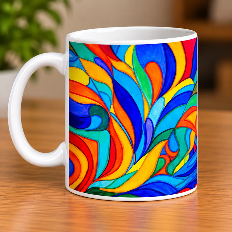 Nadeem Shaikh Foot Artist – Colourful Abstract Art Ceramic Mug