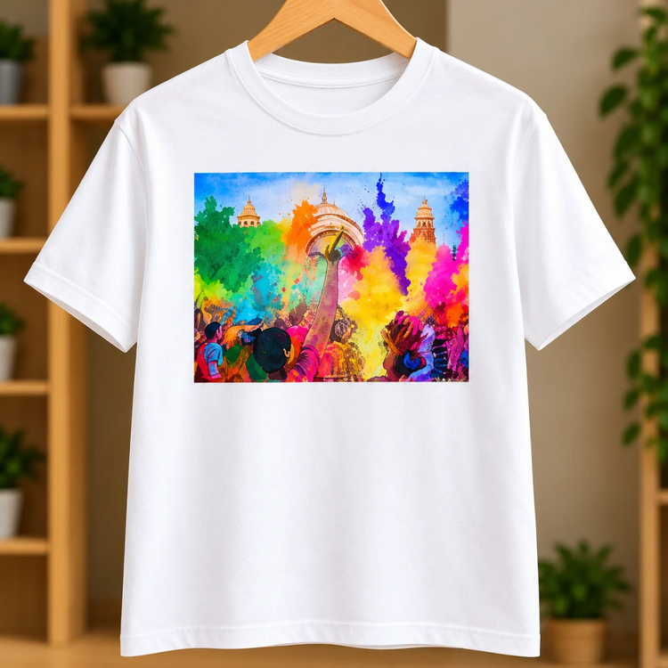 Nadeem Shaikh Foot Artist – Holi Festival Colorful Art T-Shirt